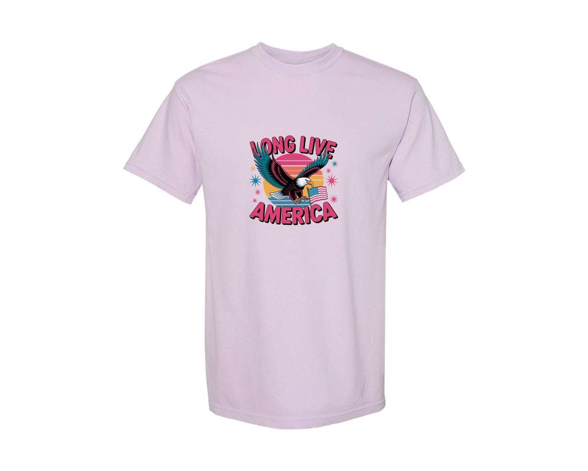 brand:Comfort Colors|color:Orchid|Long Live America Graphic T-Shirt