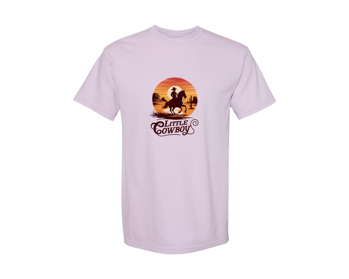 brand:Comfort Colors|color:Orchid|Little Cowboy Western Horse Riding 3 Graphic T-Shirt