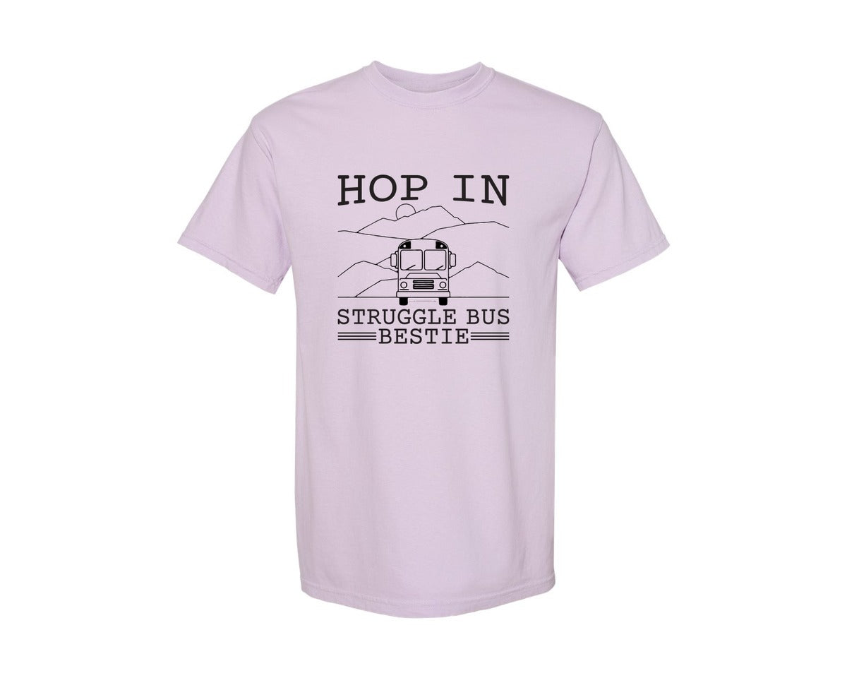 brand:Comfort Colors|color:Orchid|Hop In Bestie Sweatshirt Struggle Bus Graphic T-Shirt