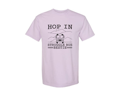 brand:Comfort Colors|color:Orchid|Hop In Bestie Sweatshirt Struggle Bus Graphic T-Shirt