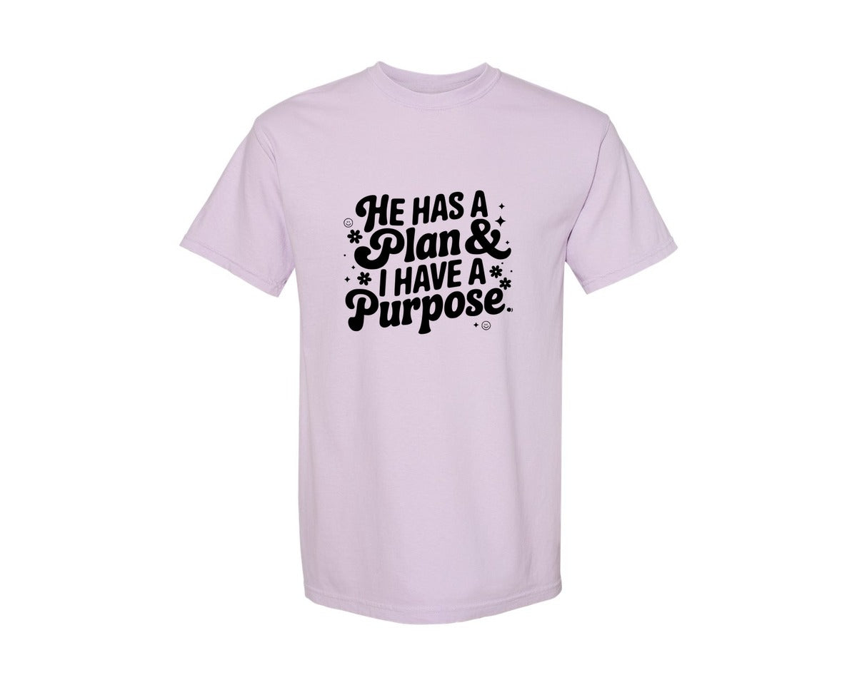 brand:Comfort Colors|color:Orchid|He Has A Plan And I Have A Purpose D Graphic T-Shirt