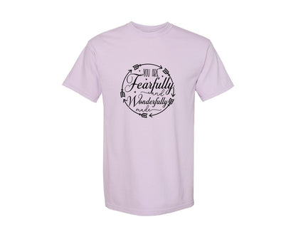brand:Comfort Colors|color:Orchid|You Are Fearfully And Sleeve Design Graphic T-Shirt