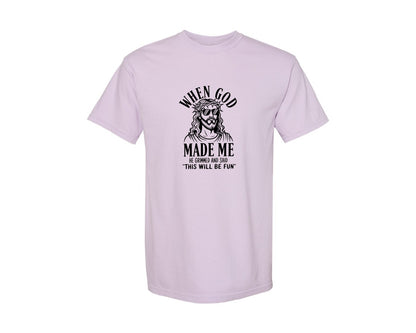 brand:Comfort Colors|color:Orchid|God Humor Christian Faith Graphic T-Shirt