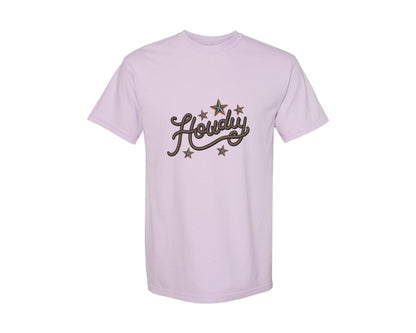 brand:Comfort Colors|color:Orchid|Howdy Western Cowboy Rope Graphic T-Shirt