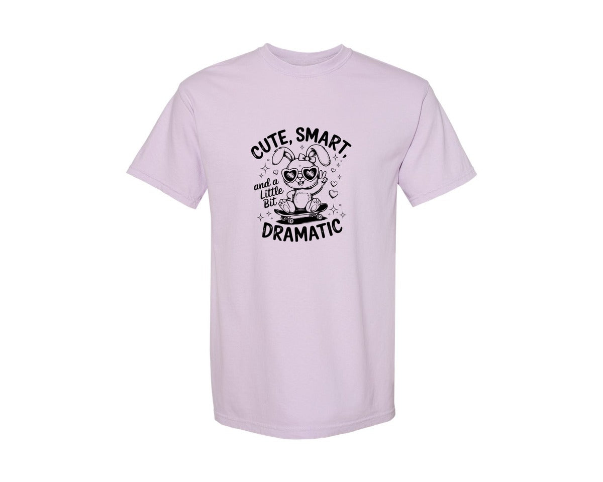 brand:Comfort Colors|color:Orchid|Cute Smart And A Little Bit Dramatic T Graphic T-Shirt