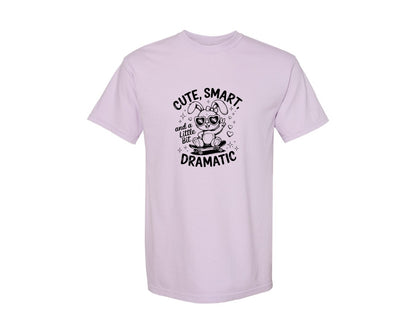 brand:Comfort Colors|color:Orchid|Cute Smart And A Little Bit Dramatic T Graphic T-Shirt