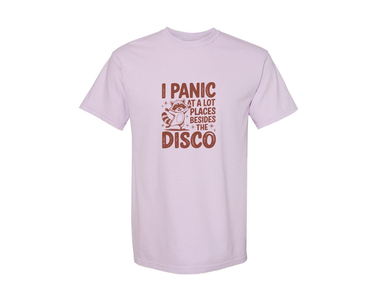 brand:Comfort Colors|color:Orchid|I Panic At Lot Places Besides The Disco 2 Graphic T-Shirt