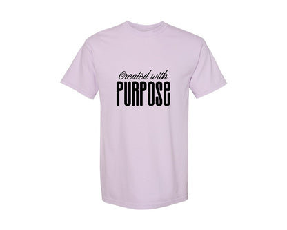 brand:Comfort Colors|color:Orchid|Created With Purpose Sleeve Design Graphic T-Shirt