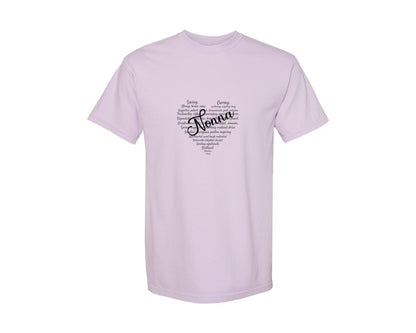 brand:Comfort Colors|color:Orchid|Nonna Heart Shape Mothers Day Graphic T-Shirt