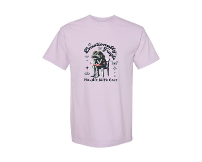 brand:Comfort Colors|color:Orchid|Frog Woman With Tears Emotionally Shirt Graphic T-Shirt
