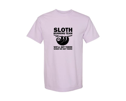 brand:Comfort Colors|color:Orchid|Sloth Running Team T Shirt 2 Graphic T-Shirt