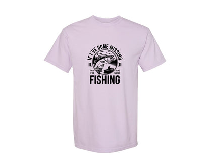 brand:Comfort Colors|color:Orchid|If Ive Gone Missing Ive Gone Fishing T Graphic T-Shirt