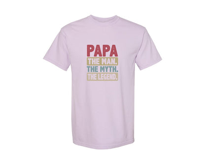 brand:Comfort Colors|color:Orchid|Papa Shirt Father Shirt Graphic T-Shirt