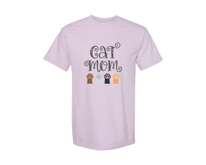 brand:Comfort Colors|color:Orchid|Cat Mom Cute Crazy Cat Lady Quote 2 Graphic T-Shirt