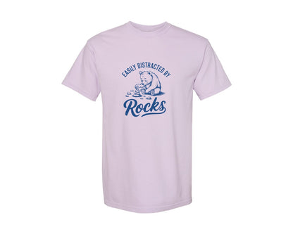 brand:Comfort Colors|color:Orchid|Easily Distracted By Rocks Design Graphic T-Shirt