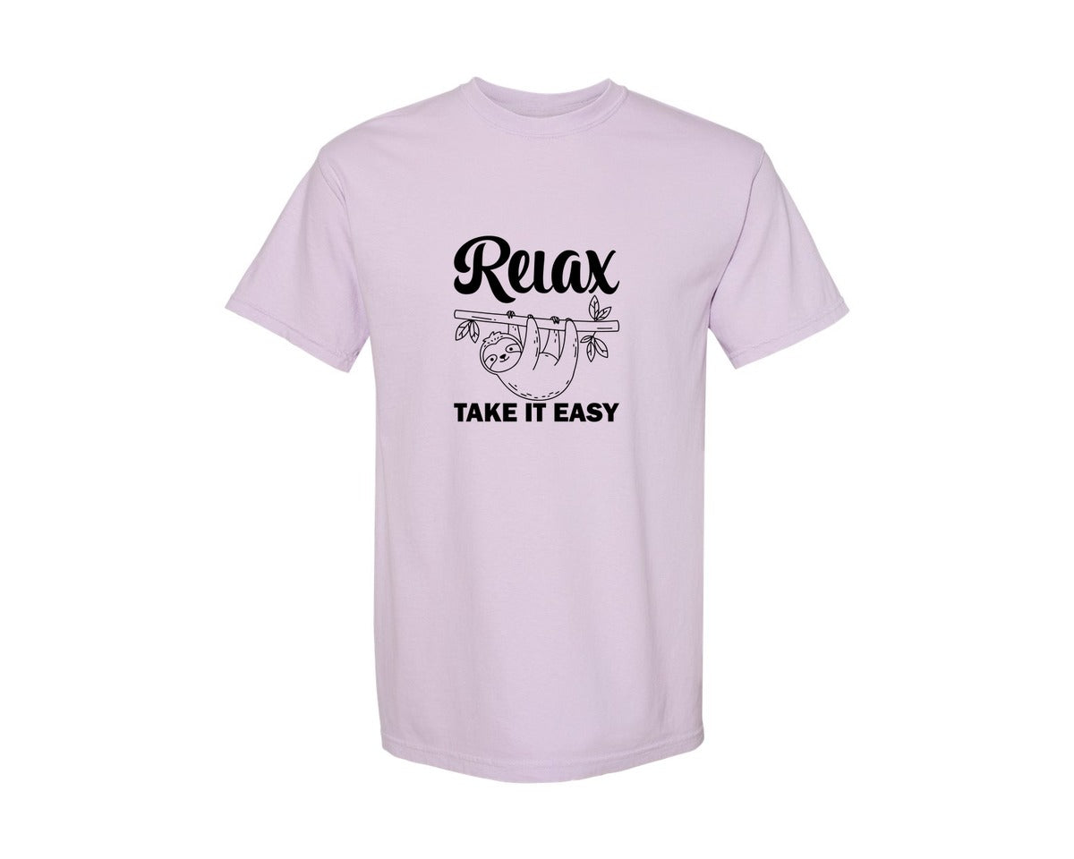 brand:Comfort Colors|color:Orchid|Relax Take It Easy T Shirt Graphic T-Shirt