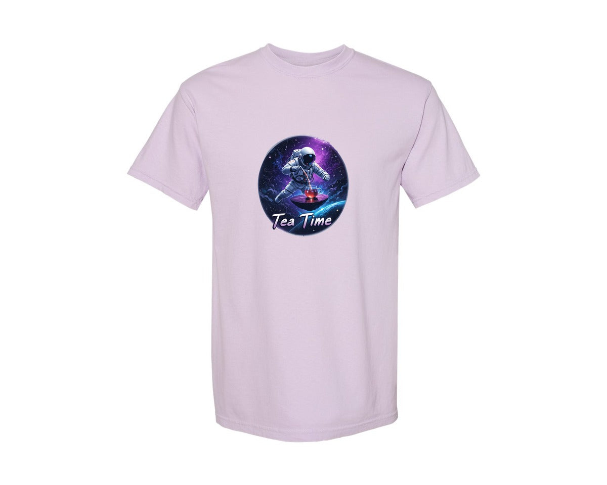 brand:Comfort Colors|color:Orchid|Astronaut Tea Time In Space T Shirt Graphic T-Shirt
