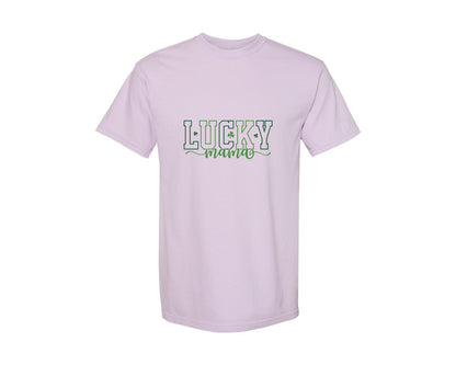 brand:Comfort Colors|color:Orchid|Shamrock Lucky Mama St Patricks Day Graphic T-Shirt