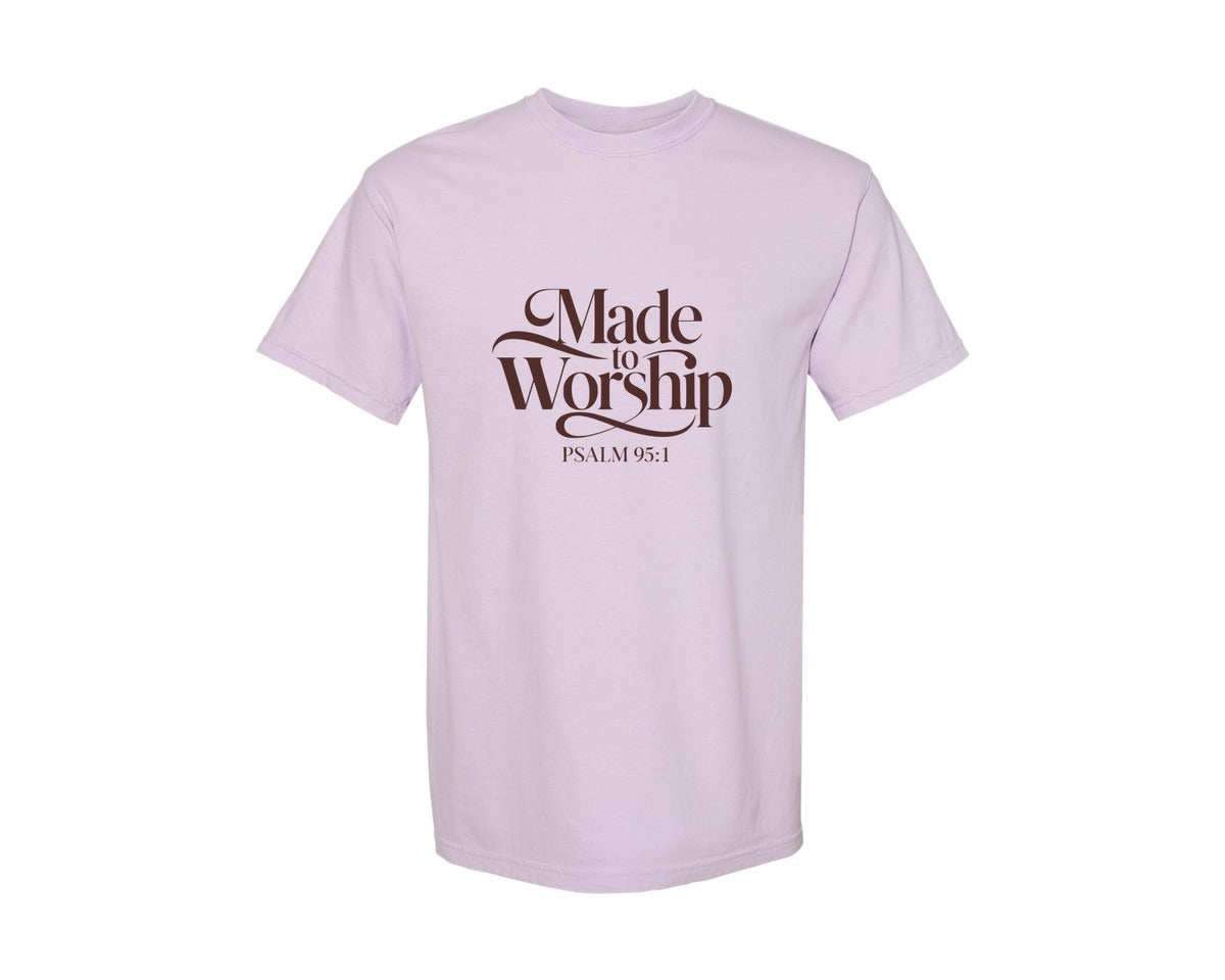 brand:Comfort Colors|color:Orchid|Made To Worship Psalm 951 Design 3 Graphic T-Shirt