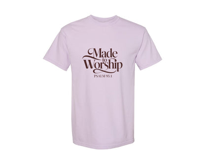 brand:Comfort Colors|color:Orchid|Made To Worship Psalm 951 Design 3 Graphic T-Shirt