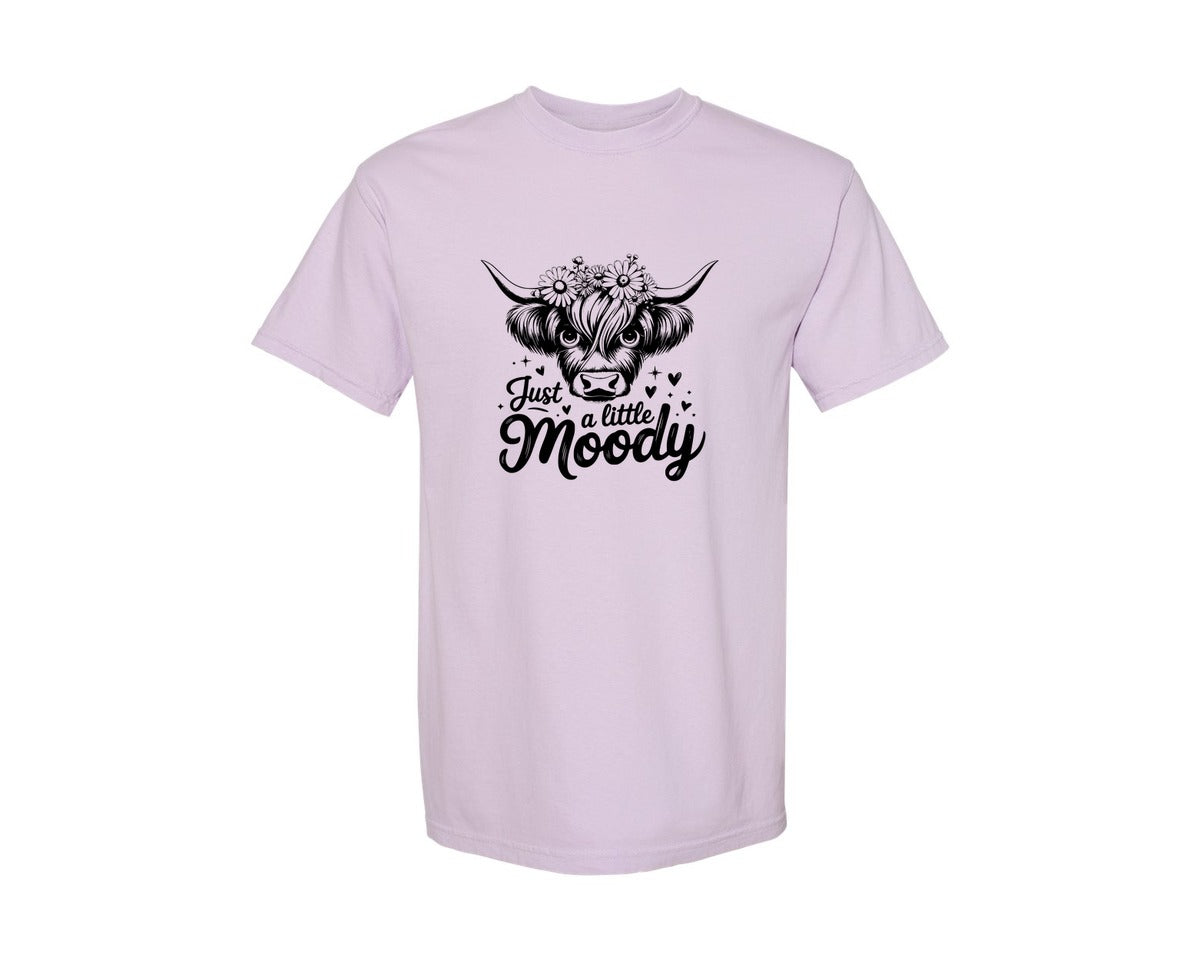 brand:Comfort Colors|color:Orchid|Just A Little Moody T Shirt Design Graphic T-Shirt