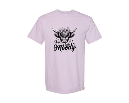 brand:Comfort Colors|color:Orchid|Just A Little Moody T Shirt Design Graphic T-Shirt