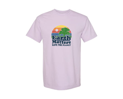 brand:Comfort Colors|color:Orchid|Earth Matters Save The Planet T Shirt Graphic T-Shirt