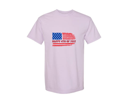 brand:Comfort Colors|color:Orchid|Happy 4Th Of July Flag Usa Graphic T-Shirt