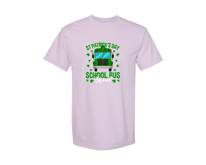brand:Comfort Colors|color:Orchid|St Patricks Day School Bus Squad School 2 Graphic T-Shirt