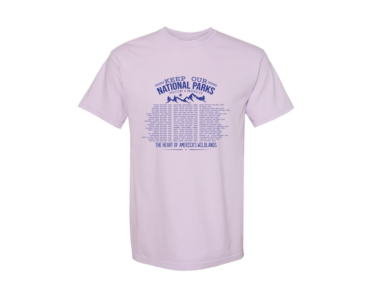 brand:Comfort Colors|color:Orchid|Keep Our National Parks Pristine And Graphic T-Shirt