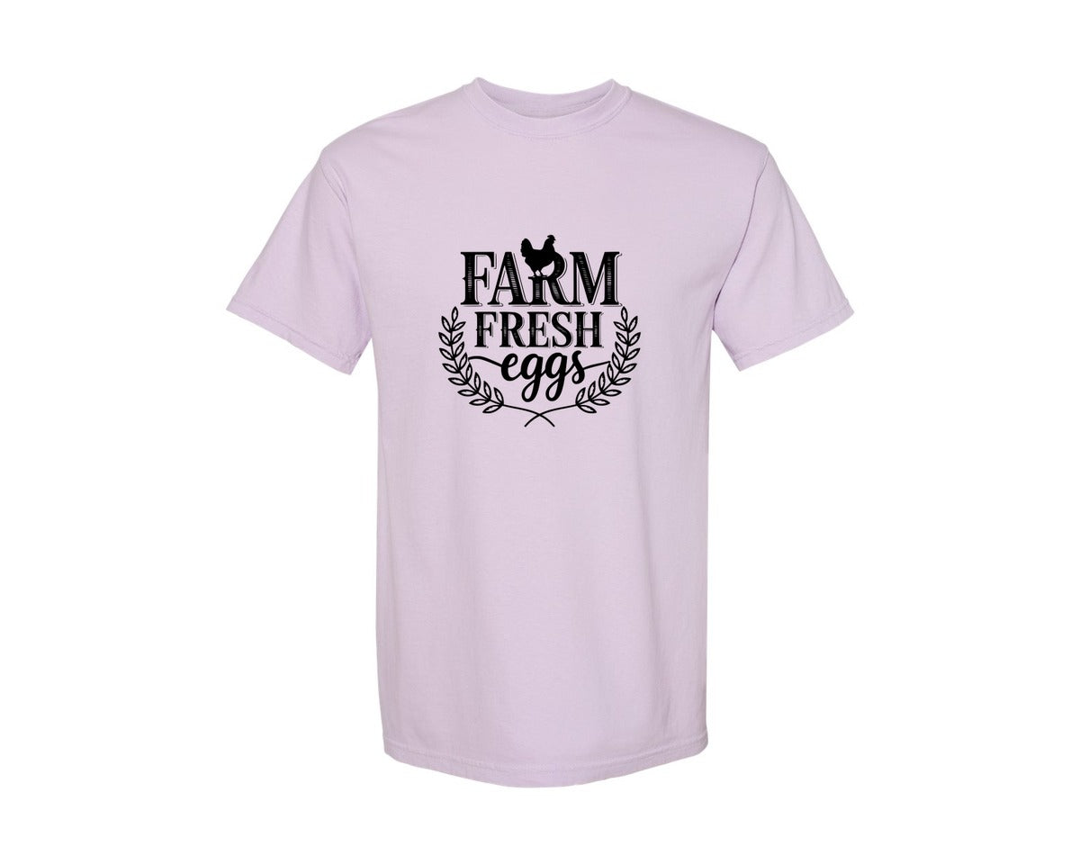 brand:Comfort Colors|color:Orchid|Farm Fresh Eggs T Shirt Design Silhouet Graphic T-Shirt
