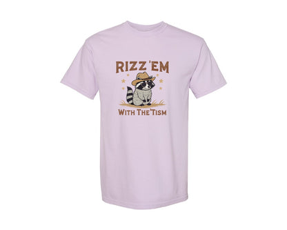 brand:Comfort Colors|color:Orchid|Raccoon Funny Raccoon Rizz Em Graphic T-Shirt