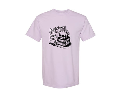 brand:Comfort Colors|color:Orchid|Psychological Thriller Book Club T S Graphic T-Shirt