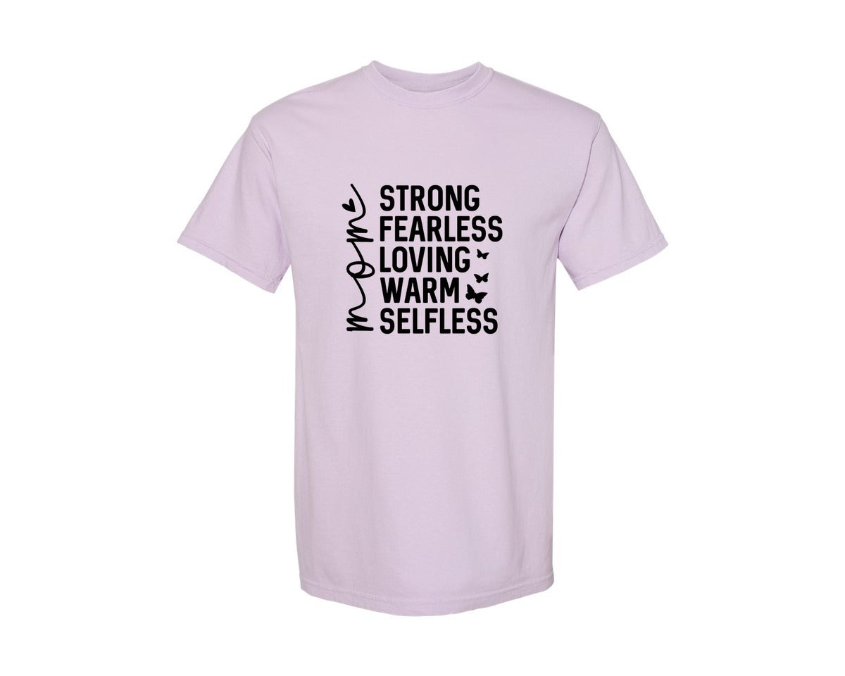 brand:Comfort Colors|color:Orchid|Strong Fearless Loving Warm Selfless Graphic T-Shirt