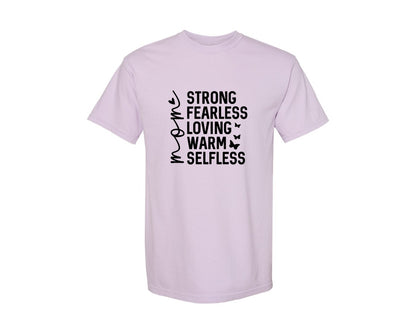 brand:Comfort Colors|color:Orchid|Strong Fearless Loving Warm Selfless Graphic T-Shirt