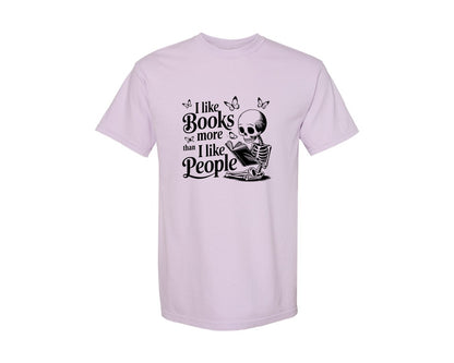 brand:Comfort Colors|color:Orchid|I Like Books More Than I Like People 3 Graphic T-Shirt