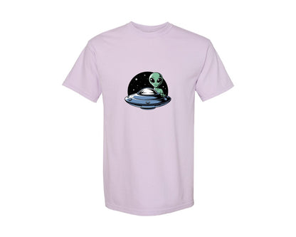 brand:Comfort Colors|color:Orchid|Retro Vintage Ufo Alien T Shirt Design 4 Graphic T-Shirt