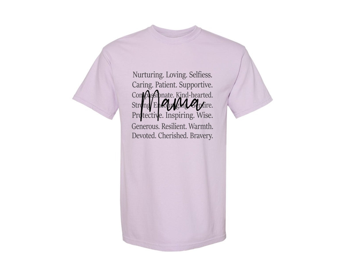brand:Comfort Colors|color:Orchid|Mama Words Mothers Day Graphic T-Shirt