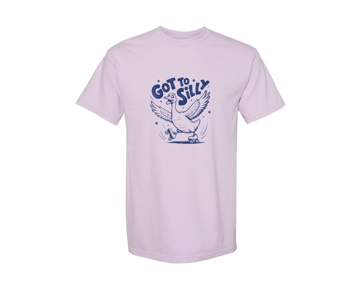 brand:Comfort Colors|color:Orchid|Funny Goose Got Too Silly Design Graphic T-Shirt