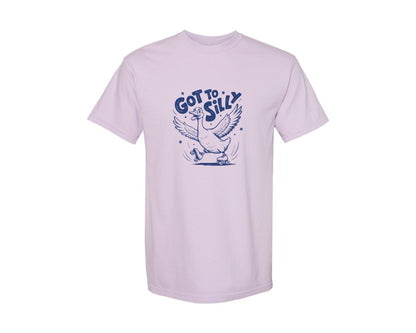brand:Comfort Colors|color:Orchid|Funny Goose Got Too Silly Design Graphic T-Shirt