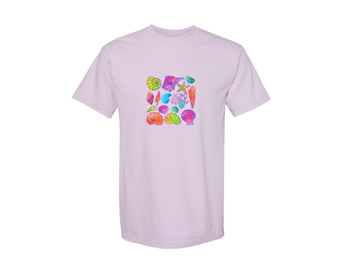 brand:Comfort Colors|color:Orchid|Retro Summer Seashell 2 Graphic T-Shirt