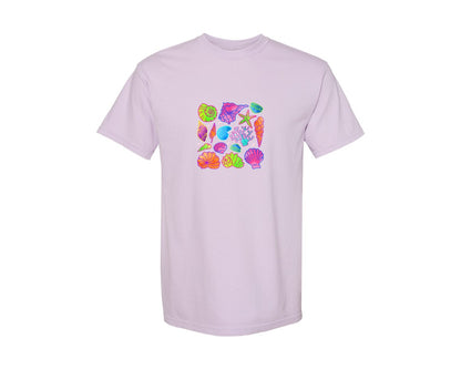 brand:Comfort Colors|color:Orchid|Retro Summer Seashell 2 Graphic T-Shirt