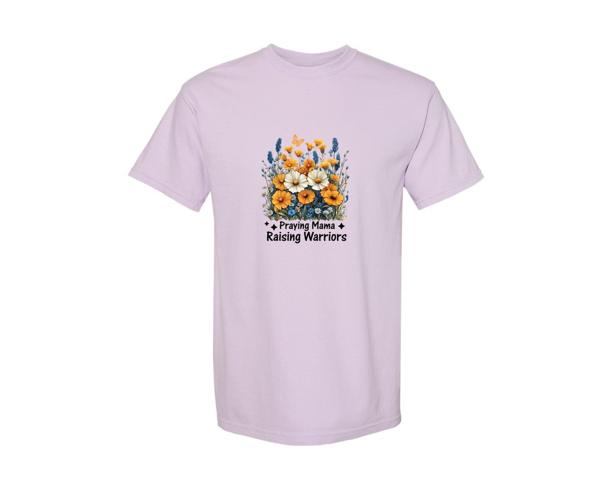 brand:Comfort Colors|color:Orchid|Praying Mama Boho Floral Mama 2 Graphic T-Shirt