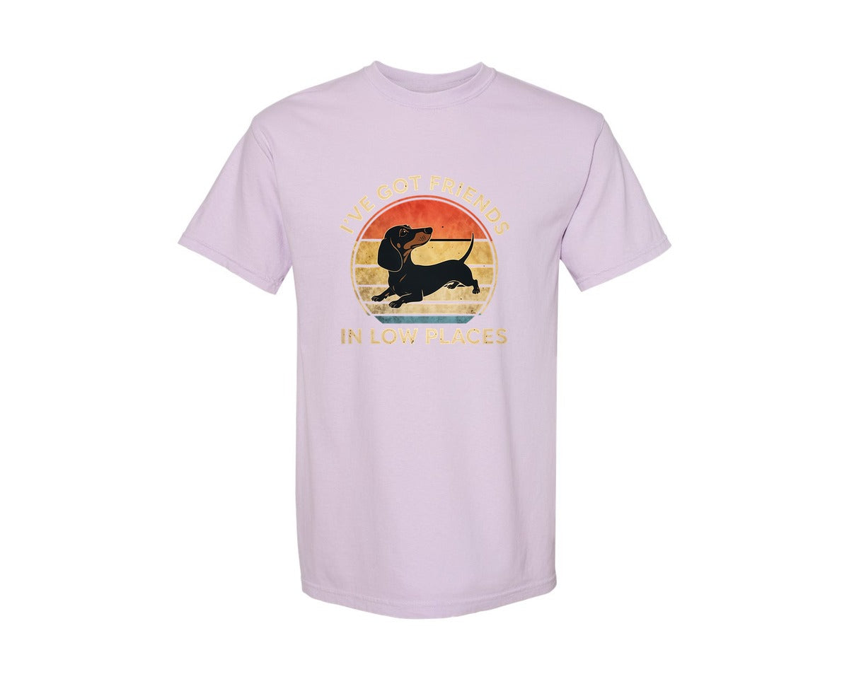 brand:Comfort Colors|color:Orchid|Dachshund Ive Got Friends In Low Places 2 Graphic T-Shirt
