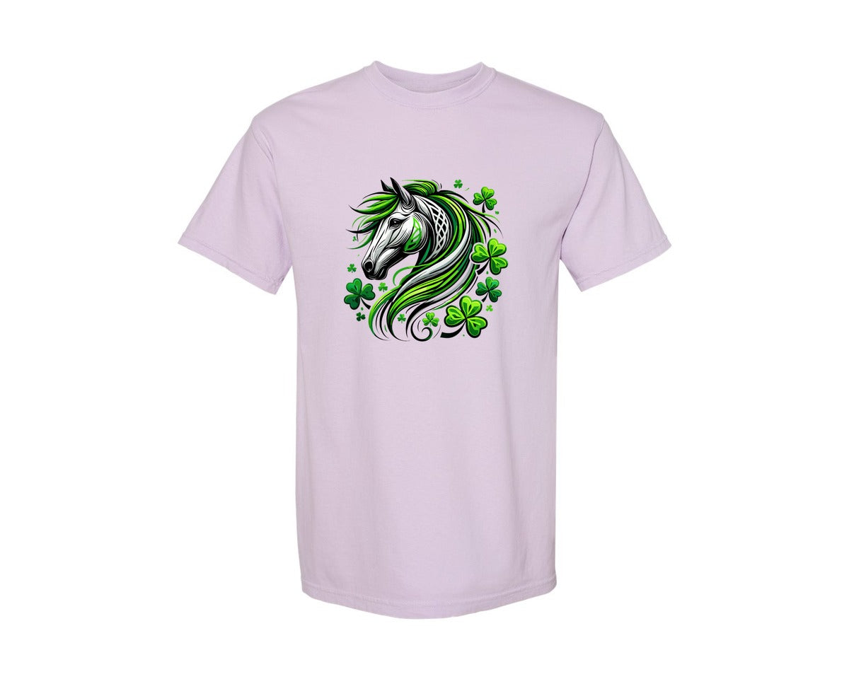 brand:Comfort Colors|color:Orchid|St Patricks Day Horse Lucky Graphic T-Shirt