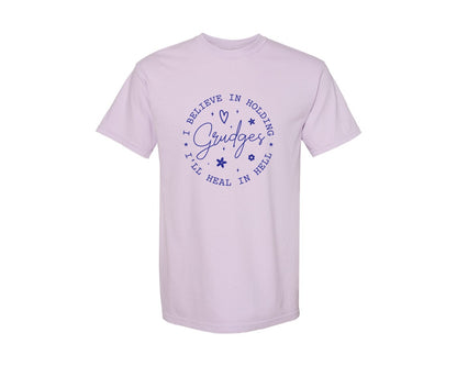 brand:Comfort Colors|color:Orchid|I Believe In Holding Grudges Ill Heal Graphic T-Shirt