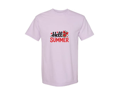 brand:Comfort Colors|color:Orchid|Summer Vibes With Watermelon Bow Graphic T-Shirt