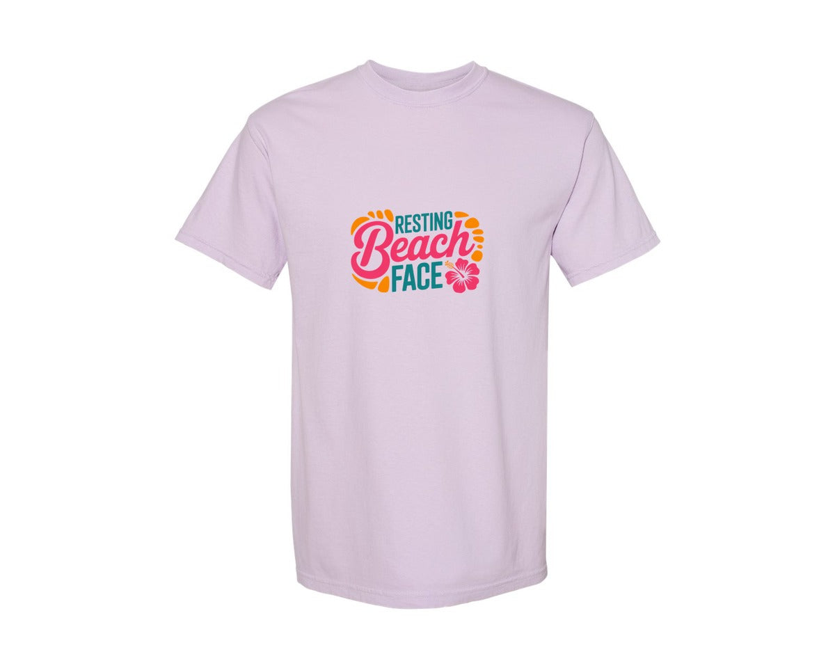 brand:Comfort Colors|color:Orchid|Resting Beach Face Funny Summer Graphic T-Shirt