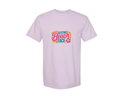 brand:Comfort Colors|color:Orchid|Resting Beach Face Funny Summer Graphic T-Shirt