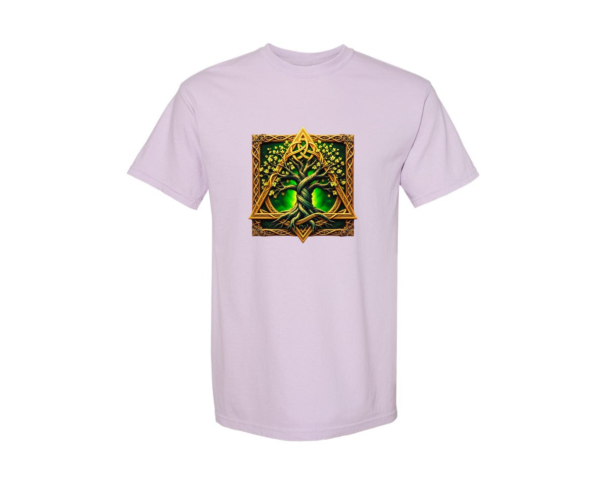 brand:Comfort Colors|color:Orchid|Celtic Tree Of Life Mystical Tree Graphic T-Shirt